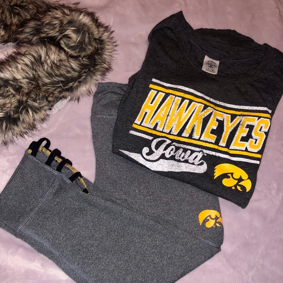 Iowa Hawkeyes Women's Split Tee - Dark Charcoal - Picture 1 of 7